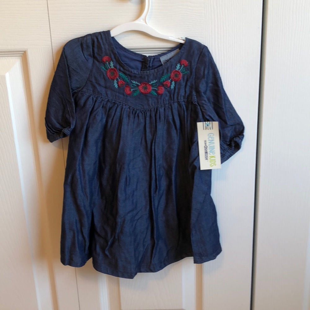 Jean colored flower neck dress